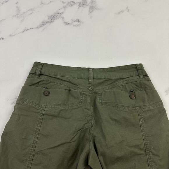 Prana Womens Bermuda Shorts Size 4 Olive Green Larissa Knicker Cotton - Picture 8 of 10